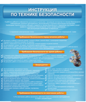 Стенд Инструкция по технике безопасности, 0,8х0,9 м