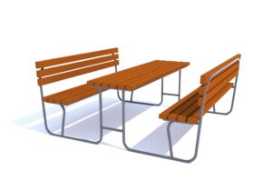 Стол со скамьями без навеса