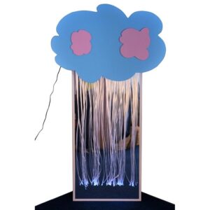 Зеркальное панно с фиброоптическими нитями Разноцветный дождь