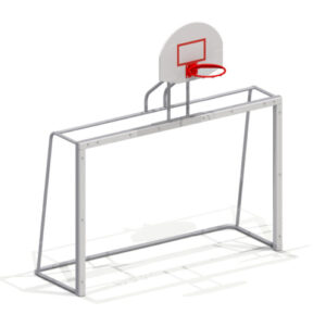 Гандбольные ворота (без сетки) с баскетбольным щитом и кольцом (с сеткой)