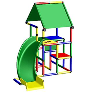Детский игровой комплекс-конструктор JUNIOR с изогнутой горкой