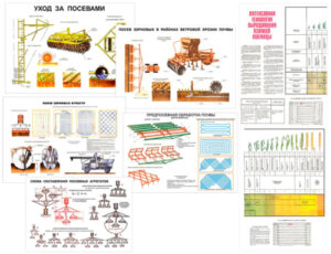 Плакаты Уборка, посев и уход за урожаем, Часть 1, 700х1000 мм