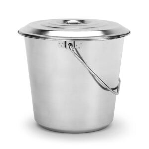 Ведро с крышкой 12л, нержавеющая сталь