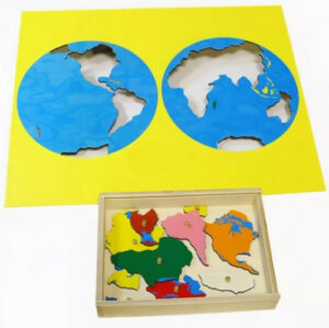 Монтессори материал: Сквозные карты-пазлы (изучаем географию)