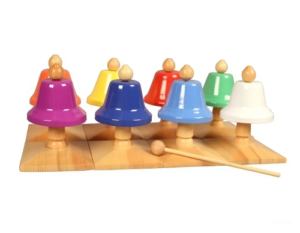 Набор цветных колокольчиков на подставке