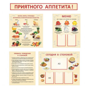 Комплект стендов для столовой (4 шт.)