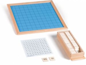 Монтессори материал Доска–сотня с контрольной картой