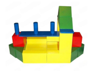 Напольный конструктор из дерева Строитель (68 элементов)