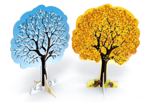 Декорация двусторонняя Дерево (осень, зима)