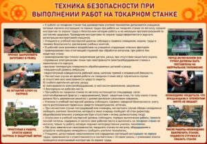 Стенд ТБ при выполнении работ на токарном станке, 0,7х1 м