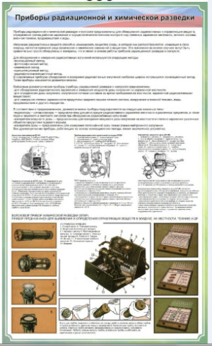 Стенд "Приборы радиационной и химической разведки", 690х1000 мм