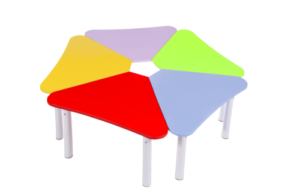 Стол детский РОМАШКА составной 5 частей на телескопических опорах 1070х1070х400(580) мм