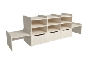 Стеллаж для игрушек со столешницами