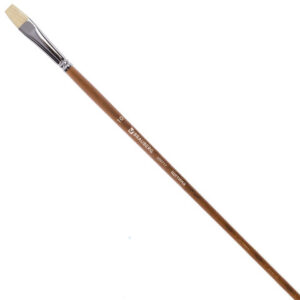 Кисть художественная профессиональная BRAUBERG ART CLASSIC, щетина, плоская, № 10, длинная ручка, 200717