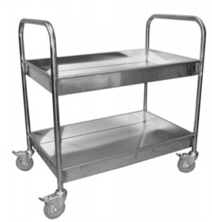 Тележка стальная для посуды